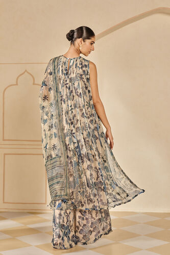 Turaya Printed Sharara Set - Beige, Beige, image 2